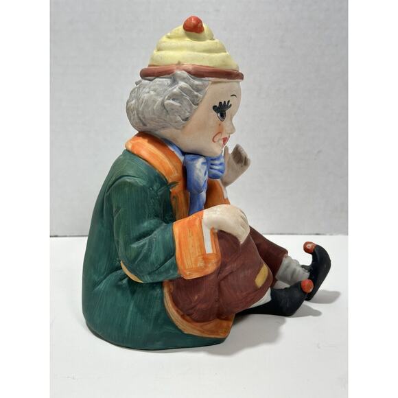 Vintage Ceramic Clown Music Box Peanuts Characters Winitty Design 1972 Rotates - Picture 2 of 8